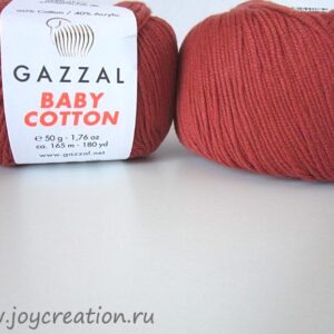 пряжа Baby cotton Gazzal 3453 красная глина