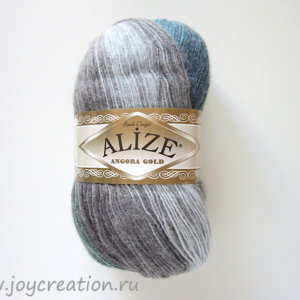 пряжа Angora gold batik 4239 серо-бирюзовый