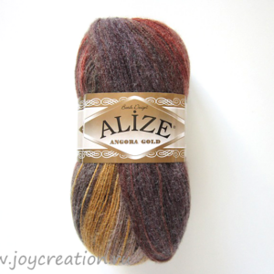 пряжа Angora gold batik 3379 бежево-бордовый